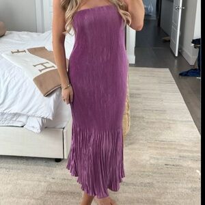 Abercrombie Midi Dress - Purple Pleated Gisele Dress